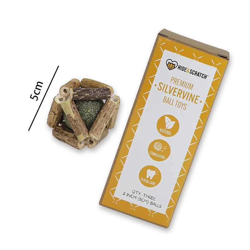 Premium Silvervine and Catnip Rattle Balls (3 ct)-2