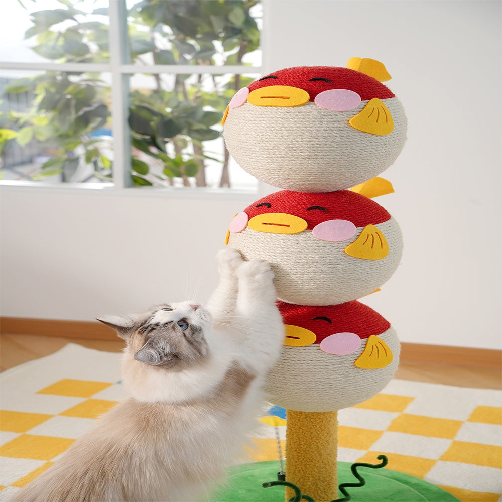 Cute Puffer Fish-shaped Cat Climbing Frame